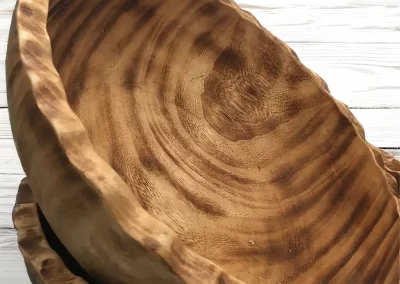 Scallop Wavy Edge Large Wooden Bowl