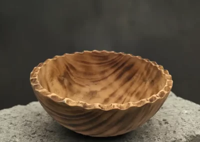 Scallop Wavy Edge Large Wooden Bowl