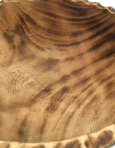 Scallop Wavy Edge Large Wooden Bowl