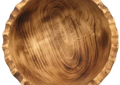 Scallop Wavy Edge Medium Wooden Bowl