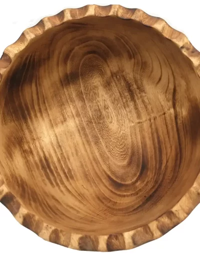 Scallop Wavy Edge Medium Wooden Bowl