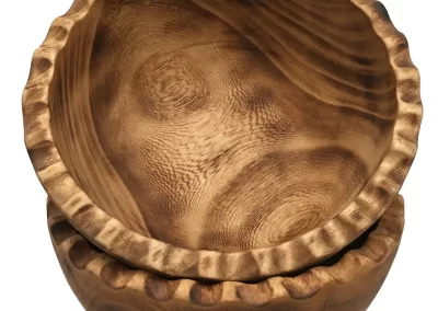 Scallop Wavy Edge Medium Wooden Bowl