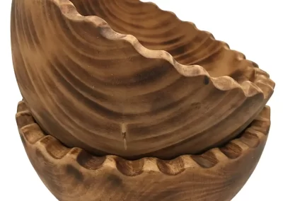 Scallop Wavy Edge Medium Wooden Bowl