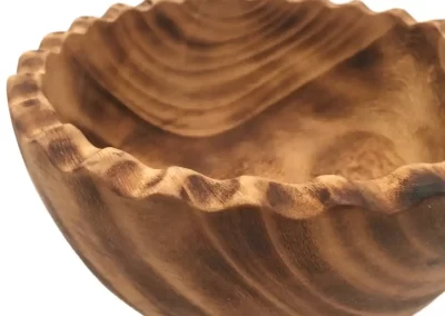 Scallop Wavy Edge Medium Wooden Bowl