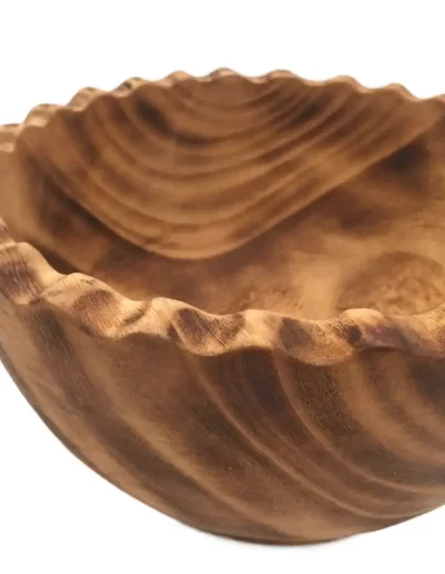 Scallop Wavy Edge Medium Wooden Bowl