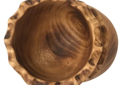 Scallop Wavy Edge Small Wooden Bowl