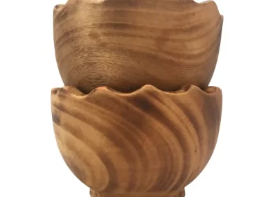 Scallop Wavy Edge Small Wooden Bowl