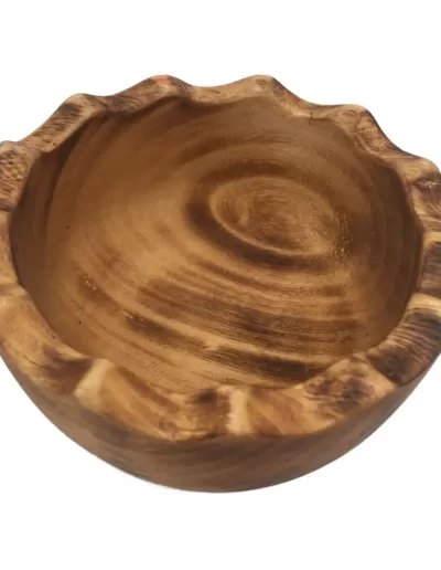 Scallop Wavy Edge Small Wooden Bowl