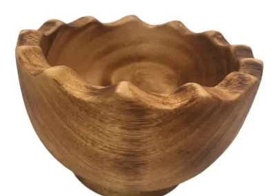 Scallop Wavy Edge Small Wooden Bowl