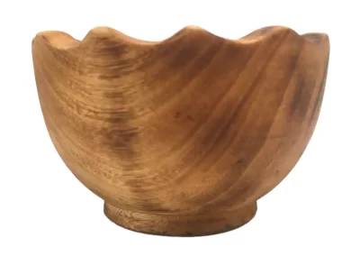 Scallop Wavy Edge Small Wooden Bowl