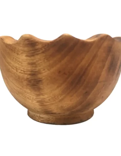 Scallop Wavy Edge Small Wooden Bowl