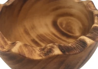 Scallop Wavy Edge Small Wooden Bowl