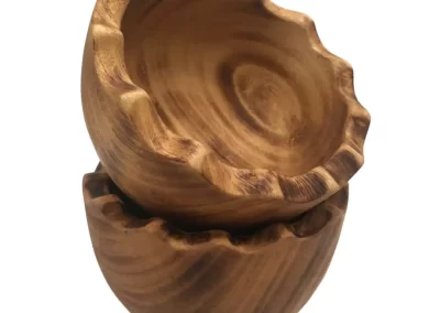 Scallop Wavy Edge Small Wooden Bowl