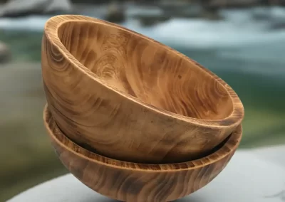 Flat Edge Large Wooden Bowl