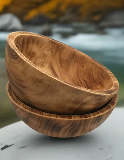 Flat Edge Large Wooden Bowl