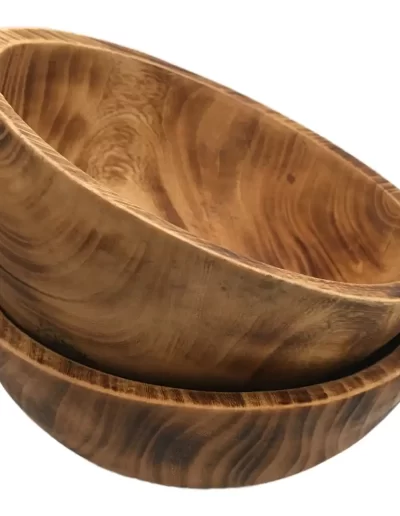 Flat Edge Medium Wooden Bowl