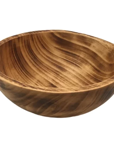 Flat Edge Medium Wooden Bowl