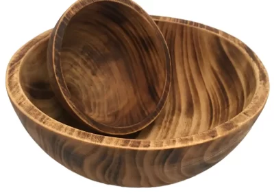 Flat Edge Medium Wooden Bowl