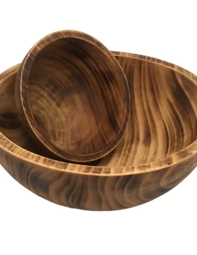 Flat Edge Medium Wooden Bowl