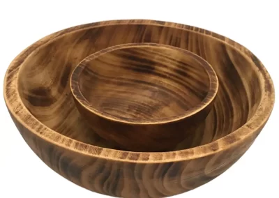 Flat Edge Medium Wooden Bowl