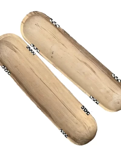 African Spots Long Wooden Tray