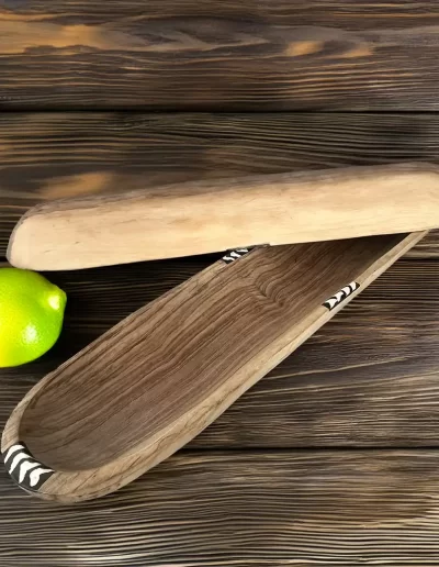 African Spots Long Wooden Tray