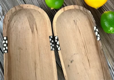 African Spots Long Wooden Tray