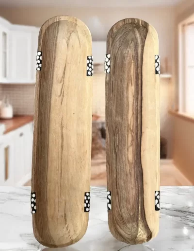 Spots Design Long Wooden Tray