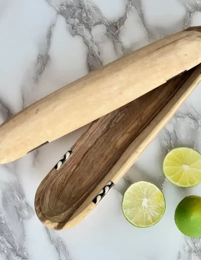 Spots Design Long Wooden Tray