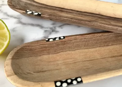 Spots Design Long Wooden Tray