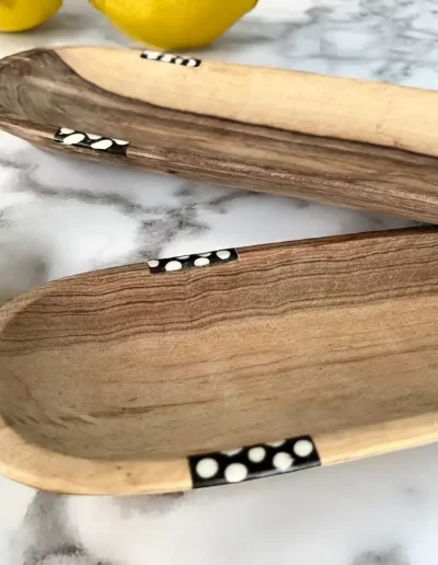 Spots Design Long Wooden Tray