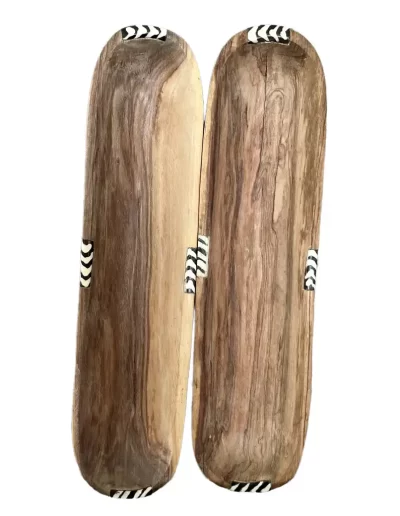 Stripes Design Long Wooden Tray