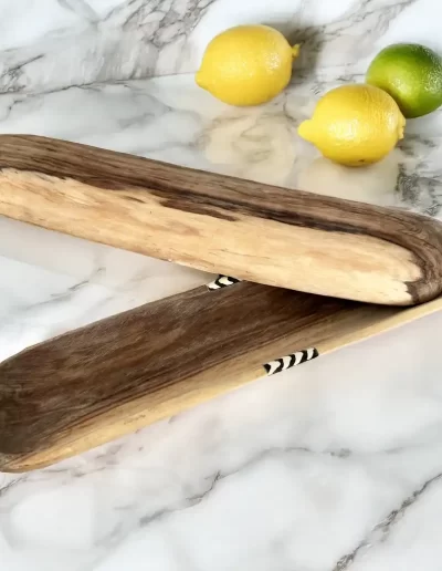 Stripes Design Long Wooden Tray