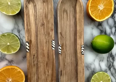 Stripes Patterns Long Wooden Tray