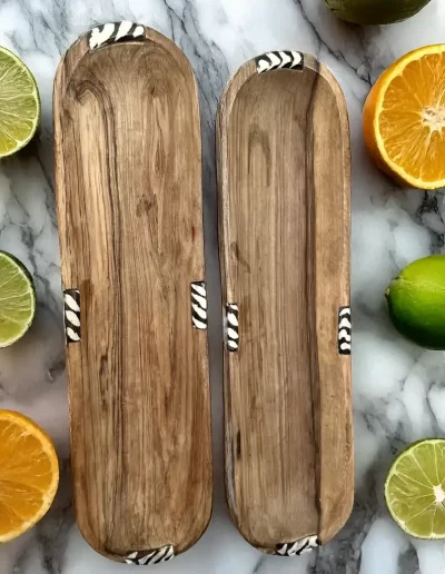 Stripes Patterns Long Wooden Tray