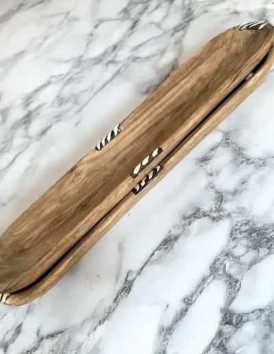 Stripes Patterns Long Wooden Tray