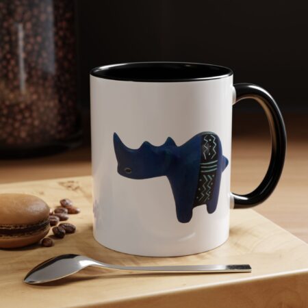 Colorful Handcrafted Rhino Accent Coffee Mug