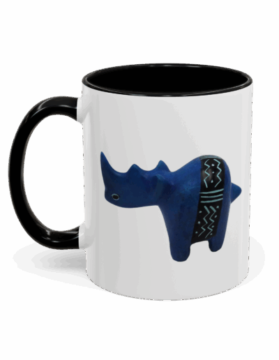 Colorful Handcrafted Rhino Accent Coffee Mug