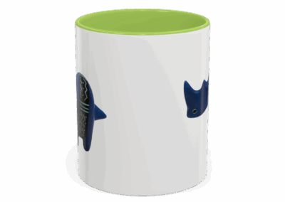Colorful Handcrafted Rhino Accent Coffee Mug