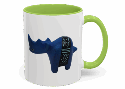 Colorful Handcrafted Rhino Accent Coffee Mug