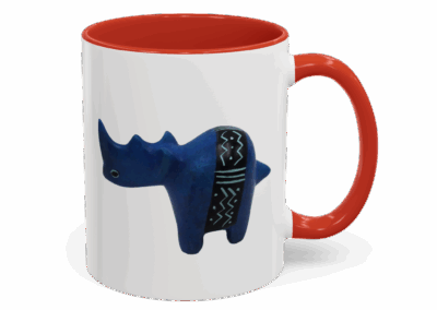 Colorful Handcrafted Rhino Accent Coffee Mug