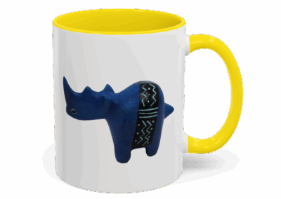 Colorful Handcrafted Rhino Accent Coffee Mug