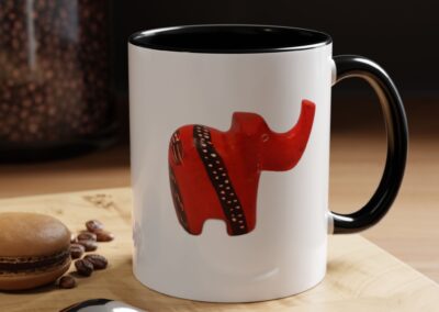 Red Elephant Accent Mug