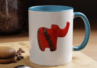 Red Elephant Accent Mug