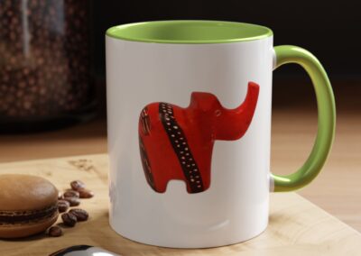 Red Elephant Accent Mug