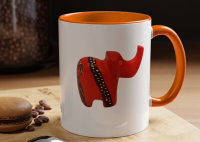 Red Elephant Accent Mug