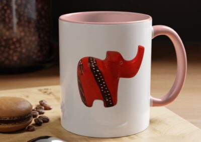 Red Elephant Accent Mug