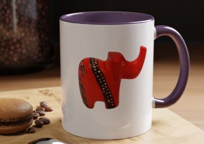 Red Elephant Accent Mug