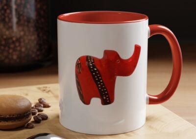 Red Elephant Accent Mug