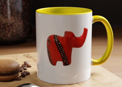 Red Elephant Accent Mug